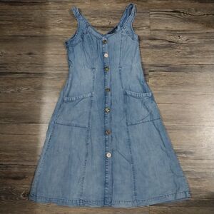 Velvet Heart Button Down Denim Midi Dress Size Small Women Summer Vaction Dress